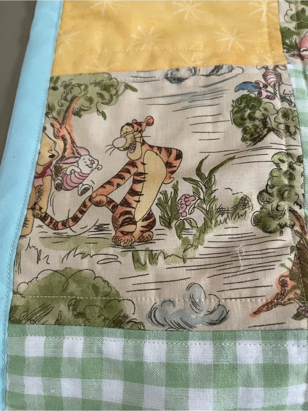 Winnie the Pooh   & Green Patchwork Bedding